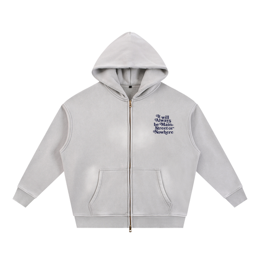Vintage Cropped Hoodie (Grey)