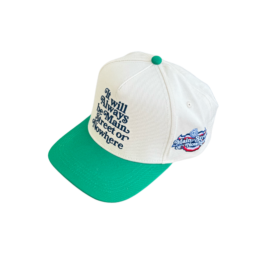 Main Street or Nowhere Cap (Cream & Green)