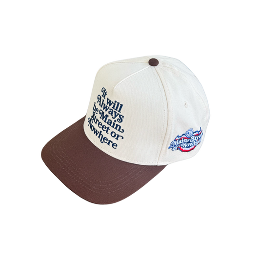 Main Street or Nowhere Cap (Cream & Brown)